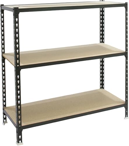 Simon Rack Étagère Rangement à 3 Niveaux en Boix, 200 kg Capacité de Charge et Point de Flexion, 1000x1100x500 mm, Étagère Charge Lourde, Étagère Garage, Blanc/Bois - Maderclick - Honorern