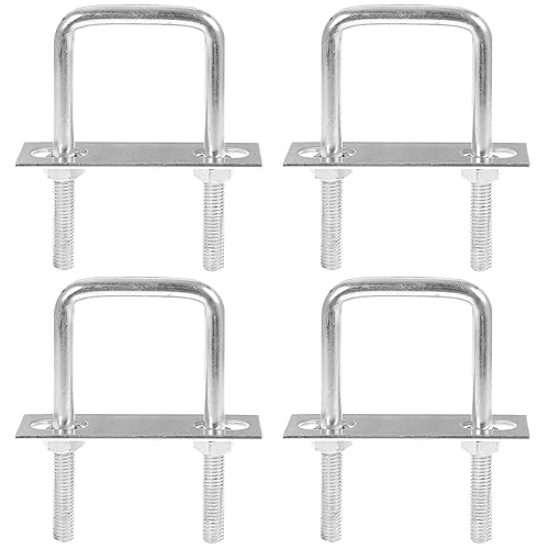 4 Pezzi M8 Bulloni a U Quadrato, U Bolt Acciaio Inox, Bulloni a U Con Dadi e Piastra Di Telaio, per Linstallazione Di Tubazioni E Applicazioni Industriali (80mmX120mm) - Honorern