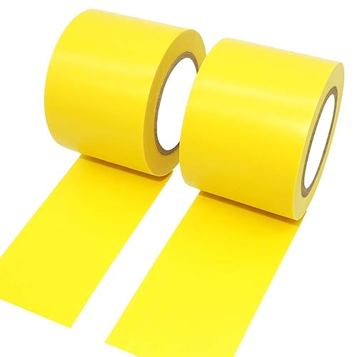 2 rotoli di nastro isolante elettrico in PVC ignifugo, impermeabile e isolante, 50 mm x 15 m, Giallo - Honorern