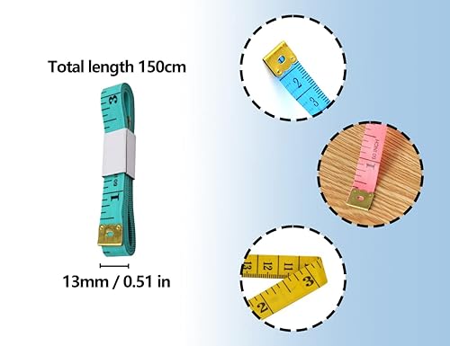 5 pezzi metro a nastro, metro a nastro per il corpo, metro a nastro morbido da 150 cm, metro a nastro a colori, metro a nastro per il corpo, metro a nastro, metro a nastro biadesivo - Honorern