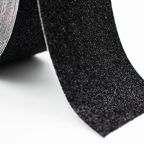 2 rotoli di strisce antiscivolo, 10 m x 50 mm, per scale, doccia, vasca da bagno, nastro adesivo antiscivolo, per interni ed esterni (bianco) - Honorern