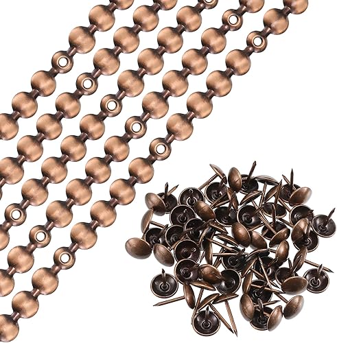 5pz Tappezzeria Chiodi Strisce, 1Metro Lucido Decorativo Chiodo Rifiniture per Divano Testata Sedia Mobili con Tappezzeria Chiodi (11mm Rame) - Honorern