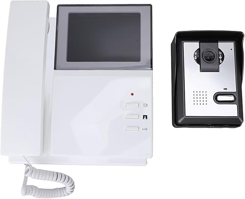 Videocitofono con Campanello e Telecamera, Kit Telefono con Filo Videocitofono Cablato con Schermo LCD Digitale a Colori da 4,3 Pollici, Visione Notturna, Audio (Spina Europea) - Honorern