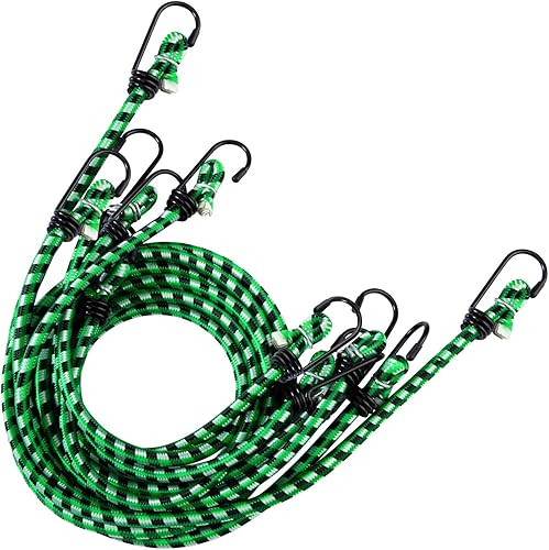 Cavi Elastici,Corde Elastiche Lunghezze Assortite con Ganci Per Bicicletta Campeggio Fissaggio Bagagli 6 pack 60cm 80cm 100cm - Honorern
