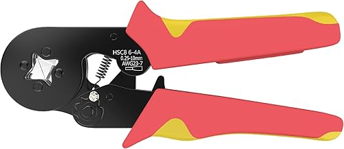 Afeld Pinza Crimpatrice Capicorda Elettrici 0,25 mm² - 10 mm² - Attrezzo di Crimpatura per Elettricisti – Utensile per Cavi elettrici a Regolazione automatica - Honorern