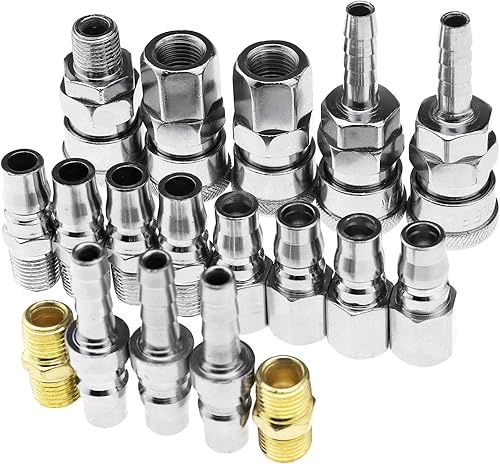 Kit di raccordi per compressore d'aria BSP per tubo dell'aria con connettore rapido pneumatico e accoppiatore e spina - Honorern