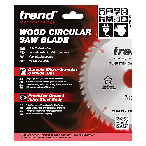Trend Lama per sega circolare CraftPro TCT combinata, diametro 230 mm x 40 denti x foro 30 mm, punta in carburo di tungsteno, CSB/23040 - Honorern