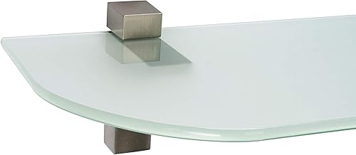 ib style® Mensola in vetro | 6mm | incl. Clip QUADRO cromato | 11 dimensioni | 2 designs | satinato | 40 x 15 cm - Honorern