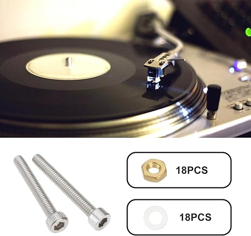 eMagTech 1 set di cartucce per giradischi kit di montaggio per cartuccia Phono Headshell Viti M2.5 Bulloni Dadi Rondelle Compatibile con Linn Compatibile con Thorens - Honorern