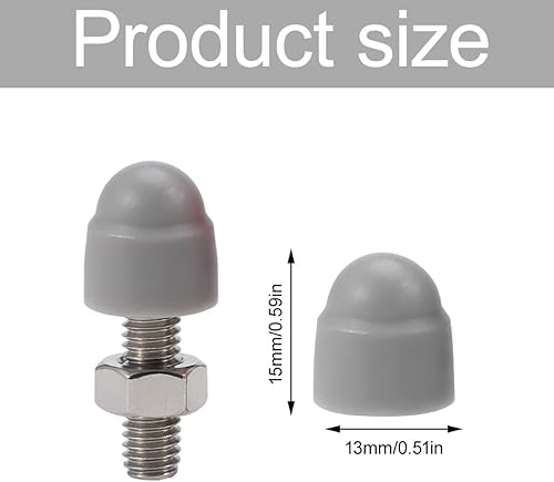 50 Pezzi M8 Tappi di protezione esagonali Tappi Copriforo in Plastica per dadi e teste di vite, Funzione protettiva e abbellente, Copri Dado, Tappi di Plastica per viti, grigio - Honorern