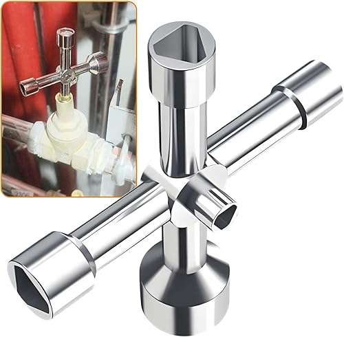 Chiave triangolare a 4 vie, 5 dimensione interna 7 mm/10 mm/12 mm/13 mm/18 mm per Elettricità, Acqua, Gas, Contatore, Armadietto, Chiave di Apertura - Honorern