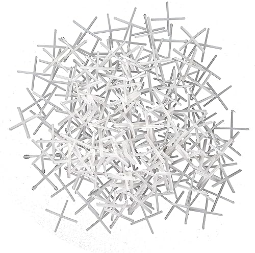 Intox, croci per piastrelle, 1,0 mm, 200 pezzi, bianco, larghezza 1 mm, per la posa di piastrelle - Honorern