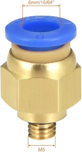 PATIKIL M5 Maschio x 6mm Tubo OD Dritto Raccordi,8pz Pneumatico Pressione per Rapido Connettore per Pneumatico Idraulico - Honorern