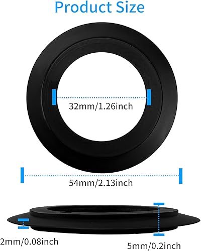 8 Pezzi Guarnizione Scarico Lavandino Cucina Gomma Guarnizione Piletta Cucina Labbro O-ring Ø esterno 54 mm, Ø interno 32 mm per Filtro a Cestello Lavabo Lavello Bagno da 79 80 82 mm - Honorern
