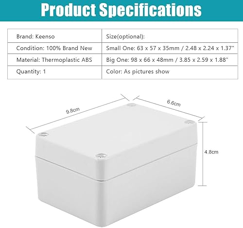 Scatola di giunzione IP66 impermeabile con alloggiamento di collegamento esterno elettrico in ABS termoplastico(65 x 60 x 35 mm) - Honorern