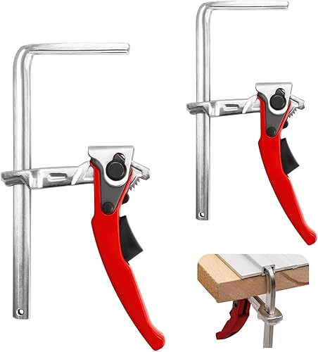 2 Pezzi Morsetto Falegname, Acciaio Sgancio Rapido Regolabile Morsetti Falegname con Capacità di 160 mm e Profondità Della Gola 60mm, Una Mano Morsetto a Vite per Legno - Honorern