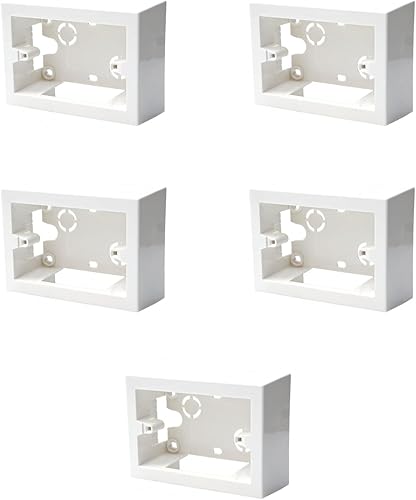 Confezione da 5 scatole 503 esterna, da parete, 3 moduli/posti, colore bianco, universale, compatibile con tutte le serie civili, per prese, interruttori, sensori, montaggio esterno - Honorern