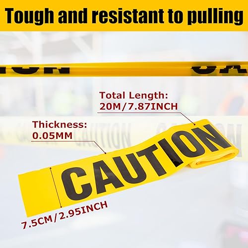 CARGEN Nastro Segnaletico Nero e Giallo, Nastro di Avvertimento Halloween Nastro Scena Crimine Non Adesivo,Decorazioni per Feste di Compleanno Props per Scene del Crimine - 20m Nastro di CAUTION - Honorern