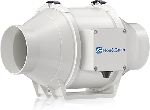 Hon&Guan Aspirazione Ventola Estrazione 100 mm Silenzioso per bagno, Ufficio, Sala, tenda di crescita, idrocoltura,ventilazione e ventola di scarico - Honorern