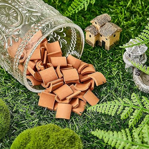 100 Pezzi Series Tetto Piastrelle Set di Costruzione Piastrelle Miniature Mini Bambola Tegole Falso Piastrelle Bambola Cucina Giardino Accessori - Honorern