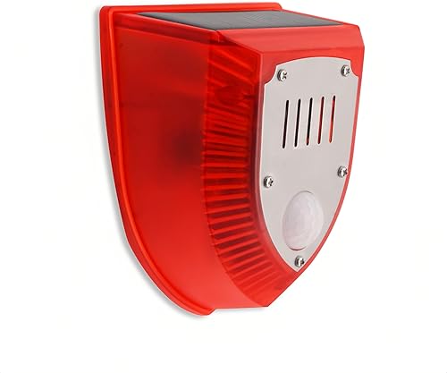 Lancoon Luci di allarme sicurezza solare Sensore movimento 129dB Loud IP65 impermeabile luce stroboscopica lampada avvertimento suoni sparo e abbaiare suono per cortile all'aperto Barn - Honorern