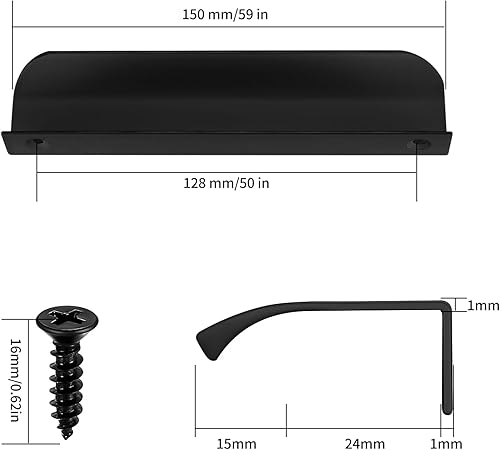 5 Pz Maniglie per Mobili da Cucina, Nere Maniglie Cucina, Maniglie Cassetti in Alluminio, Maniglie per Armadietti, Maniglia per Mobili, Maniglie per Porte per Armadio Cassettiere - Nere/150mm - Honorern