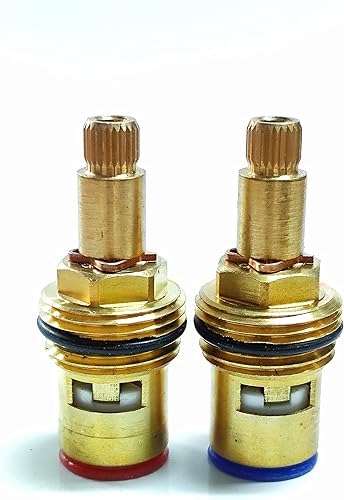 Coppia di Vitoni in Ceramica per Rubinetti Acqua Calda e Fredda, Ceramico Ricambio per Bagno Cucina - Honorern