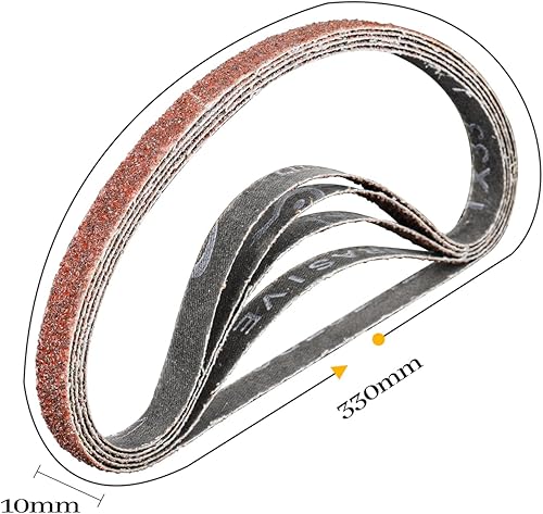 10x330mm Nastri Abrasivi 30Pezzi Grana 40 60 80 120 180 240 Nastri Abrasivi per Levigatrici ad Aria Compressa e Tipo di Nastro - Honorern