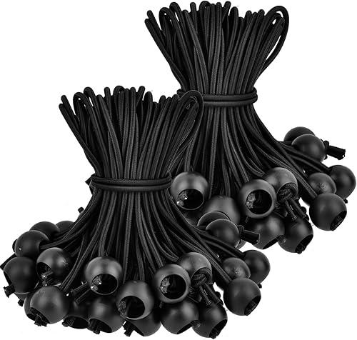 100 pezzi di Corda per Palline Rimbalzanti in Fascio Elastici con Sfera Supporto Elastici per Teloni Occhiellati Corde Elastiche a Sfera Corde Elastiche con Palline Elastici per Gazebo - Honorern
