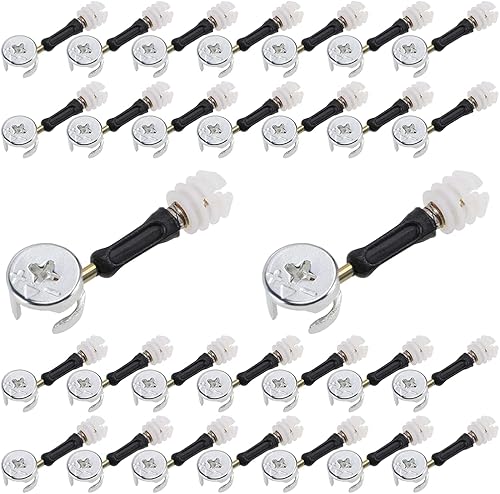 Kit di collegamento per mobili, 3 in 1,Cam Attacchi Giunzione Eccentrica Dadi Tasselli ,viti di posizionamento per asta M6 x 40 mm (15 mm,30 set) - Honorern