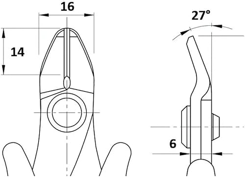 Tronchesina a taglio smussato per cavi fino a diametro 2.59mm / 10 awg - Piergiacomi TRR 58 - Honorern