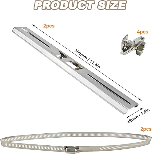Staffa di Montaggio Regolabile da 30cm, con due Morsetti Regolabili da 20 cm, Materiale del Supporto a palo in Acciaio Inox, Adatto per Telecamere di Sorveglianza (argento) - Honorern