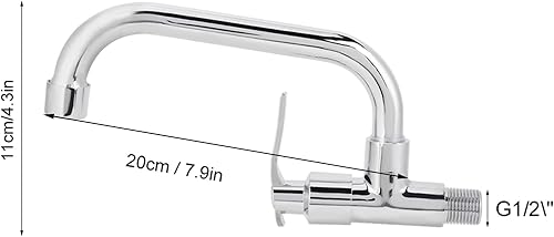 G1/2in Pratica struttura in ottone a parete Singolo rubinetto per acqua fredda Lavello Rubinetto Maniglia progettata ergonomicamente per l'uso domestico in cucina(20cm) - Honorern