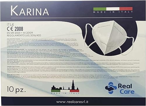 10 Mascherine FFP2 NR MADE IN ITALY Certificata CE 2008 Imbustate Singolarmente - Honorern