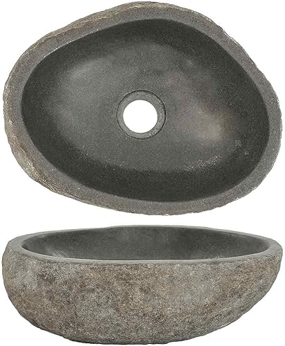 Lavabo in pietra di fiume ovale (37-46) x(29-36) cm - Honorern