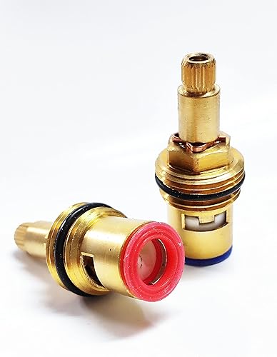 Coppia di Vitoni in Ceramica per Rubinetti Acqua Calda e Fredda, Ceramico Ricambio per Bagno Cucina - Honorern