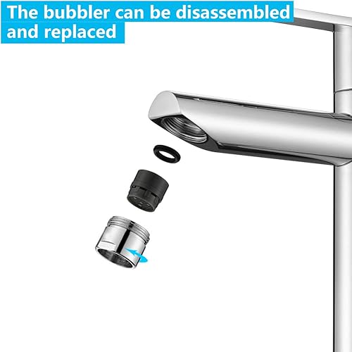 Rubinetto Bagno Lavabo Solo Acqua Fredda in Ottone, Rubinetti per Toilette per Gli Ospiti, Aeratore Rimovibile, Cartuccia in Ceramica, con Tubo di Collegamento, Nero - Honorern