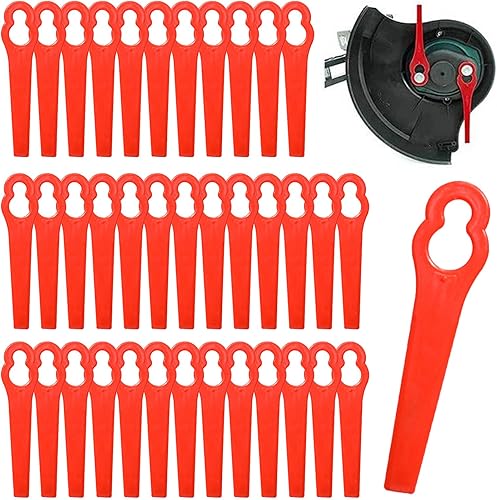 80 Pezzi Lame per Tagliaerba Plastica, Rosso Lame di Ricambio in Plastica, Lame Tosaerba Sostituzione, Lame di Ricambio in Plastica per Giardino Tagliaerba, Lame per Decespugliatore (Rosso) - Honorern