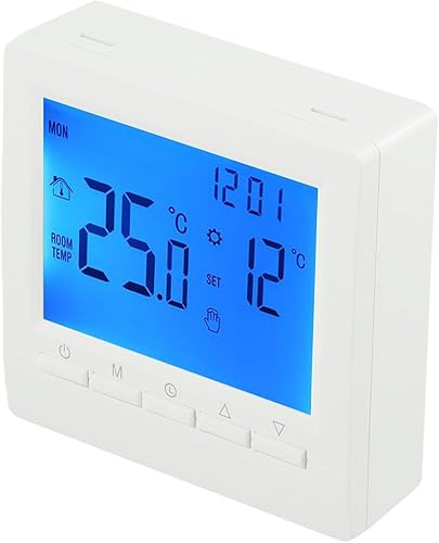 Termostato digitale programmabile per controllo della temperatura ambiente Display LCD Caldaia a gas Termostato di riscaldamento con schermo Alimentato a batteria Perfetto per la regolazione - Honorern