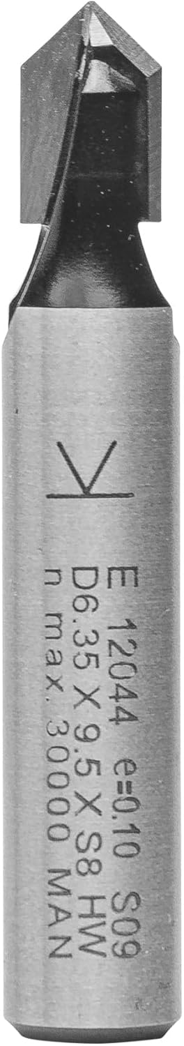 ENT 12054 Fresa per scanalatura a V e fresa a testo carburo, Gambo (S) 8 mm, diametro (D) 32 mm, L 22 mm, E 90°, SL 32 mm - Honorern