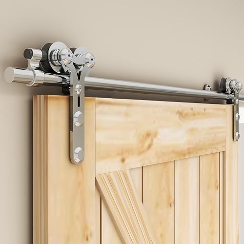 182cm/6FT Binario per Porta Scorrevole Kit Acciaio Inossidabile Porta Scorrevole Set Accessori per porta singola in legno(Forma Y) - Honorern