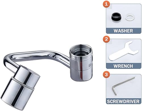 Estensione del rubinetto, prolunga del rubinetto girevole a 1440°, rubinetto di prolunga multifunzionale, rubinetto rotante, adattatore per rubinetto 2 modalità per bagno e cucina - Honorern