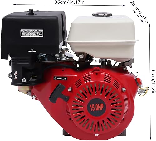 FUNYSF Motore a benzina da 15 CV Go-kart a quattro tempi, 420 CC, raffreddato ad aria, 4 tempi, 9000 W, 3600 giri/min, rosso - Honorern