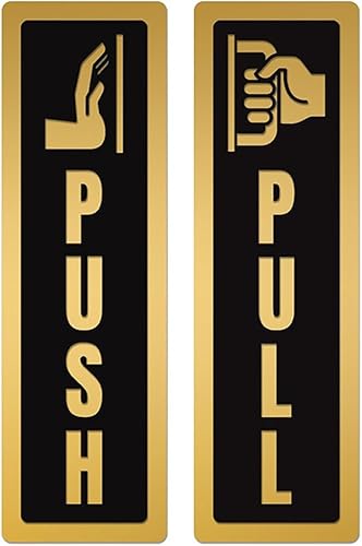 Segnaletica Push-Pull For Porte In Acrilico, Segnaletica Push E Pull Autoadesiva For Porte, 1 Coppia Di Targhette 3D For Porte Di Aziende Ristoranti Bar Hotel Scuole Porte Di Caffetteria, 7x2 Pollici( - Honorern