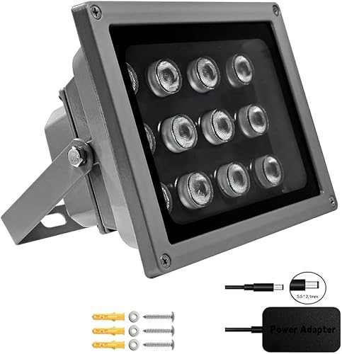 JCHENG 12 LED telecamera di sorveglianza a infrarossi per visione notturna a raggi infrarossi luce illuminazione lampada 40 m per CCTV e IP Camera - Honorern