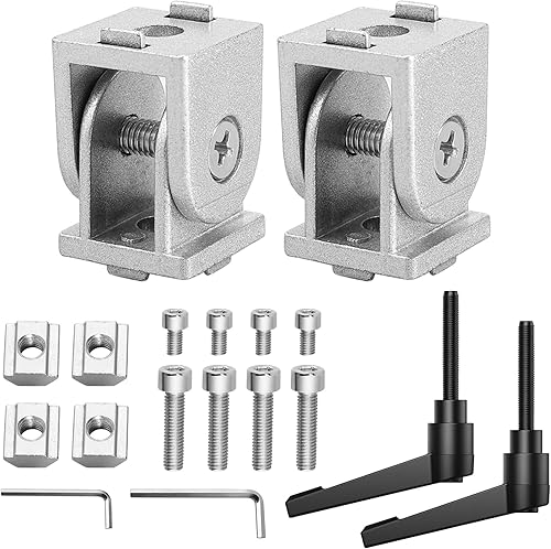 COLFULINE 2 Pezzi Connettori Angolari per Profili Alluminio in Lega di Zinco 4040 Nut 8 Cerniera per Profilo Flessibile Campo di Rotazione a 180° Connettore ad Angolo Regolabile Nero per Fai da Te 3D - Honorern