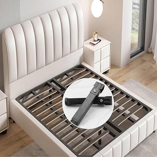 Piedi per Rete a Doghe,Regolabili,4 Pezzi Senza foratura Letto Per Rete a Doghe Gambe Letto Universali,Metallo Gambe di Ricambio per reti da Letto Supporto Piedi (17cm(6.6in),Black,3x4cm) - Honorern