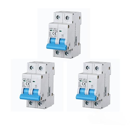 Set 3 Interruttori Magnetotermici Automatici 2P 32A 220V 6KA 2 Moduli DIN C32 - Honorern