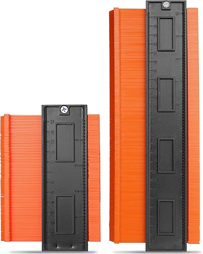 Premium Magic - Sagoma per il taglio perfetto di piastrelle, laminato, parquet e molto altro ancora, strumento per la riproduzione, ideale come gadget utile per uomini (arancione) - Honorern