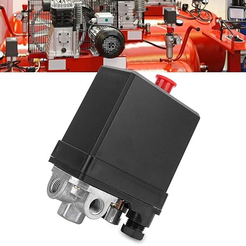 Pressostato per compressore d'aria, valvola di controllo pneumatica G1 / 4 ', parti di ricambio verticali a 3 fori 380V 3 fasi, con manopola interruttore ON/OFF Controllo automatico - Honorern